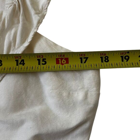 Express Cream Open Back Linen Blend Blouse Women's Top Size Large | 40-23-3 - Picture 5 of 6